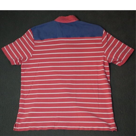 Vineyard Vines Polo Shirt Men's L White Striped Shoulder Patch Collared Cotton - Picture 2 of 9